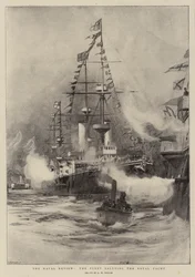 La rivista navale, la flotta saluta lo yacht reale